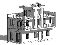 nhà phố 3 tầng revit,revit kiến trúc nhà phố 3 tầng,nhà phố 6x14m,thiết kế nhà phố 3 tầng